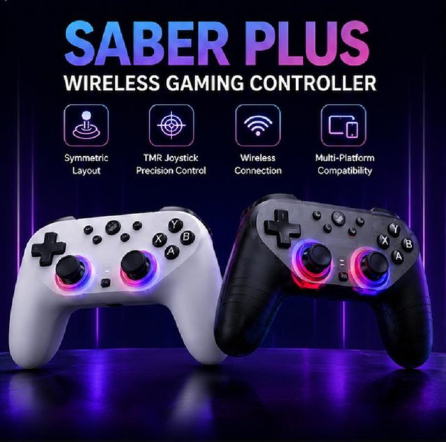 Leadjoy Saber Plus JS13 Pro Gaming-Controller mit TMR Joystick, kabelloses symmetrisches Gamepad für Nintendo Switch, Android, Windows und Smartphone via Bluetooth - Bild 1