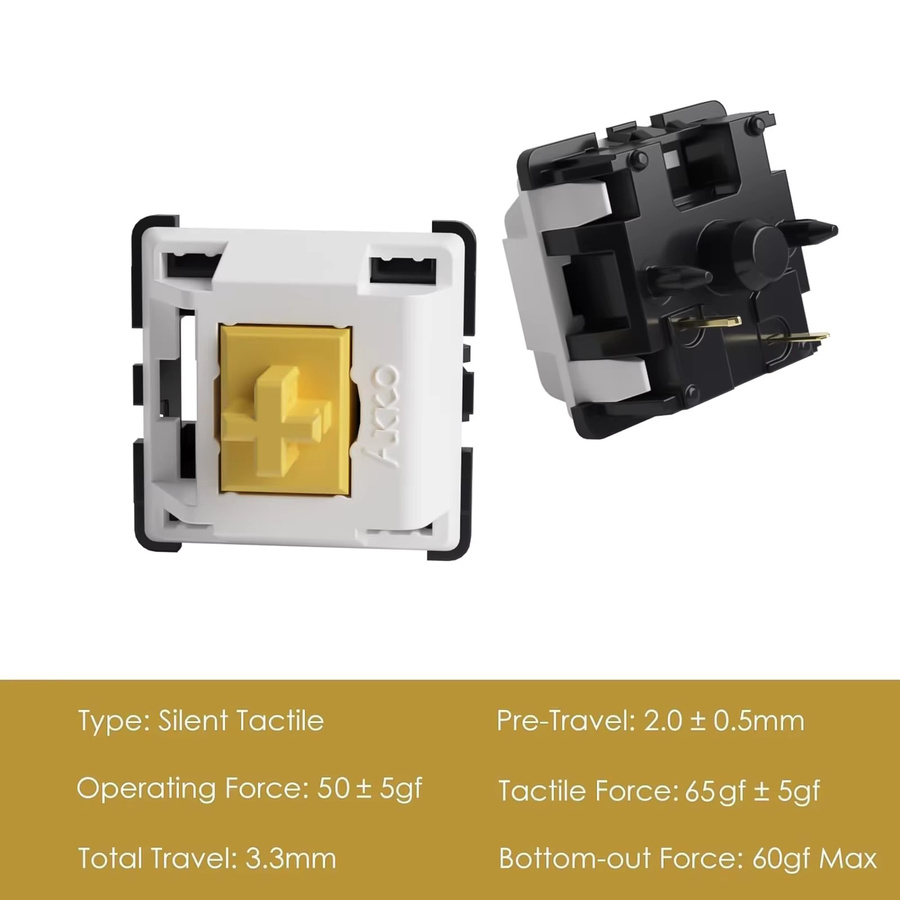 Akko Penguin Switch 5 Pin taktiler leiser Schalter für mechanische MX-Tastaturen 45 Stück - Bild 2