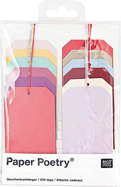 Rico Design Paper Poetry Geschenkanhänger mehrfarbig, 12 Stück - Bild 1