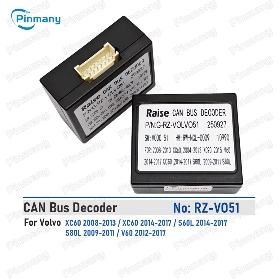 Raise RZ-VO51 RZ-VO52 CAN-Bus-Decoder Protokollbox Schwarz für Android-Headunit als LVDS-zu-CVBS-Adapter für Volvo XC60 S60 V60 S80 XC90 - Bild 2
