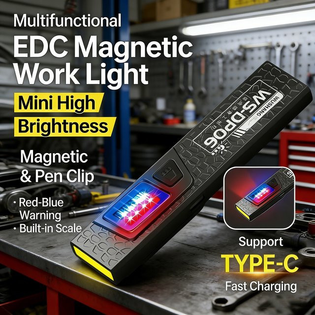 KDULIT LED-Taschenlampe wiederaufladbar mit Magnet und Klemme in Schwarz - Bild 1