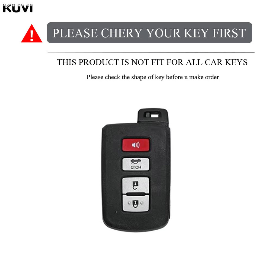 Kuvi TPU Schlüsselhülle für 4 Tasten Auto Fernbedienung Toyota Camry Corolla Rav4 Highlander Avalon 2014-2017, Schwarz - Bild 2