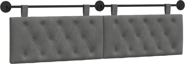 vidaXL Wandmontiertes Polsterpaneel aus Samt in Dunkelgrau B/H/T: 170 x 55 x 7 cm - Bild 1