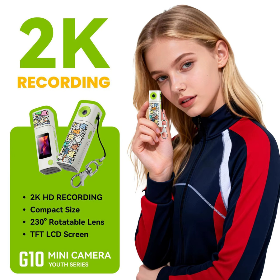 Lenovo G10 Lippenstift-CCD 2K Mini-Daumenkamera Actionkamera mit HD-Weitwinkel in Blau - Bild 3
