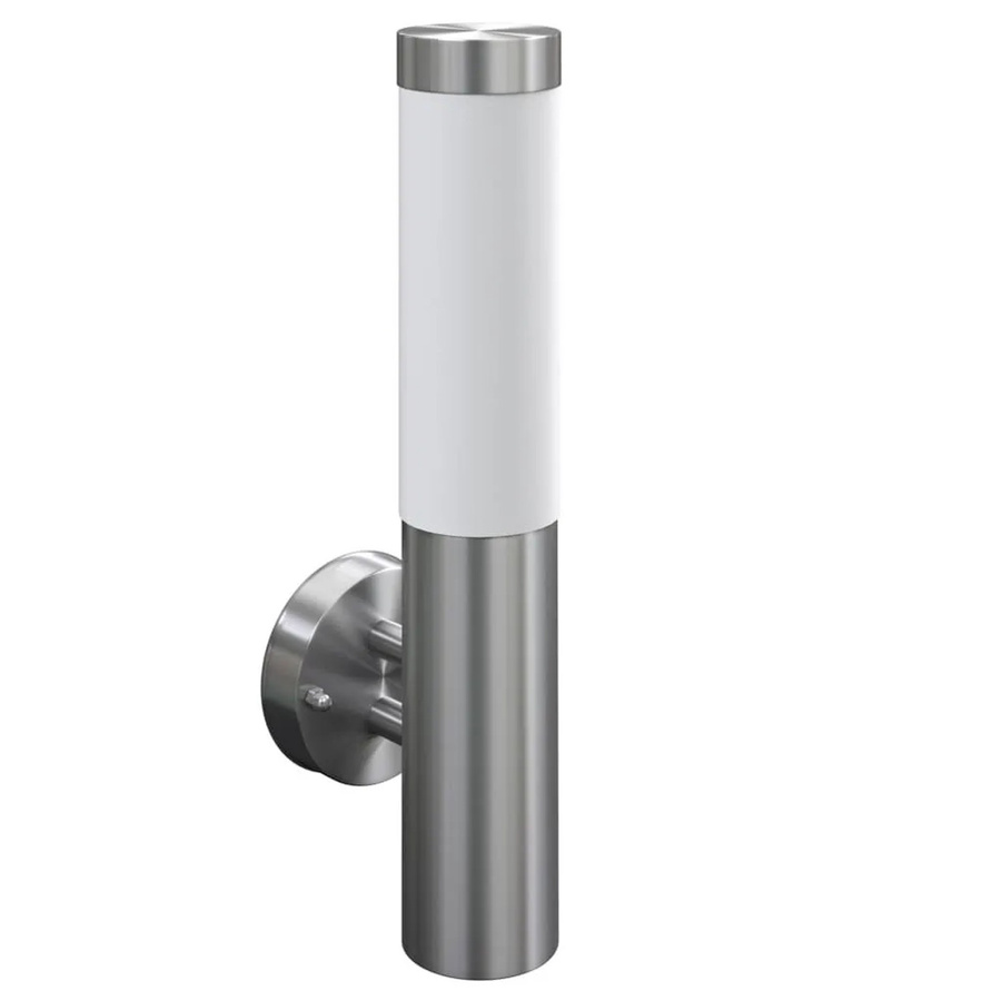 vidaXL Wandleuchte aus rostfreiem Stahl und Kunststoff in Silber, IP44 wasserdicht für Innen und Außen, E27 Fassung - Bild 2