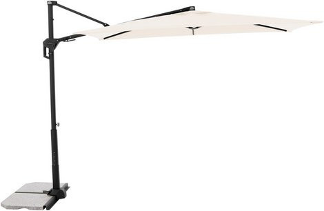 Doppler Pendelschirm beige mit Aluminiumgestell und recyceltem Polyethylen-Gewebe, B/T/H: 235 x 135 x 135 cm - Bild 1