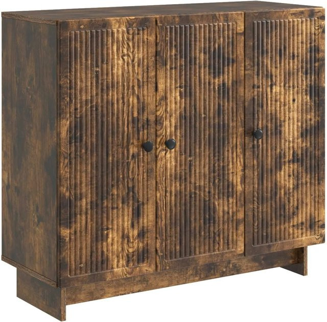 vidaXL Sideboard in Geräuchertem Eichen-Look für Wohnzimmer und Esszimmer, Farbe: Braun, B/T/H: 89 x 34,5 x 80 cm - Bild 1