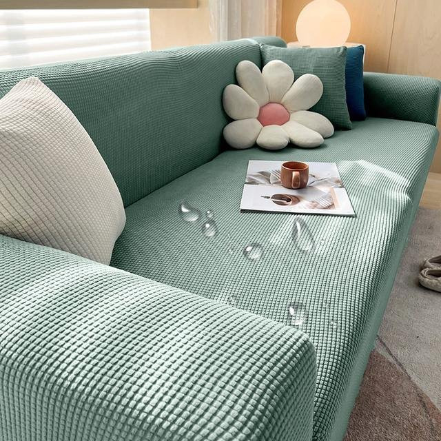 Wasserdichter Stretch-Jacquard-Sofabezug von Yiran Health & Beauty in Grün, elastischer Schonbezug für dein Sofa, XL (Breite: 215-240 cm) - Bild 1