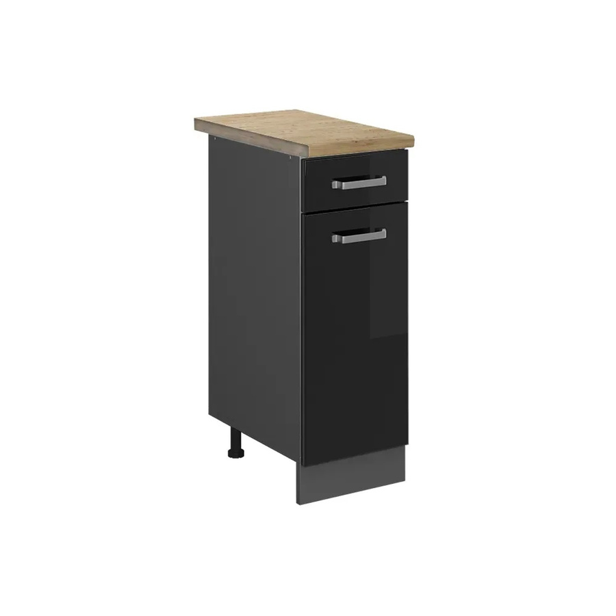 Vicco Küchenunterschrank R-Line in Schwarz Hochglanz und Anthrazit mit Eiche-Optik, B/T/H: 30 x 60 x 81,6 cm - Bild 2
