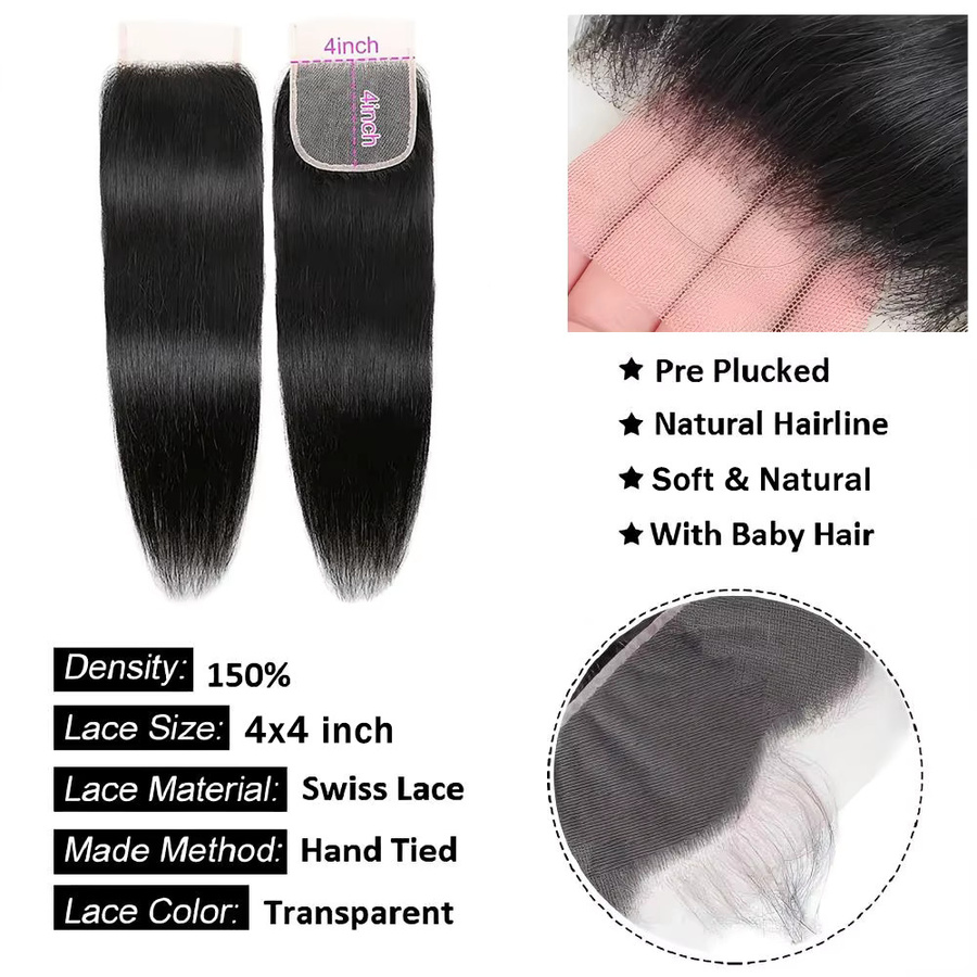 Newmi Lace Frontal, Transparenter Schweizer Spitzenverschluss, Damen - Bild 1