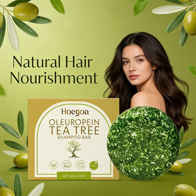 HOEGOA Shampoo-Bar Oleuropein & Teebaumöl, Fettiges Haar, Unisex - Bild 1