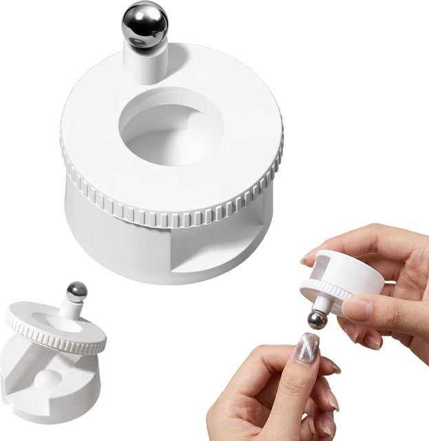 Yikoolin Rotierender Katzenaugen-Nagelmagnet, White, Schimmernd - Bild 1