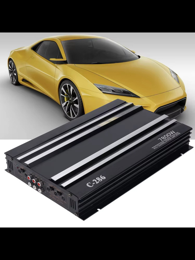 Aramox Auto-Stereo-Verstärker in Schwarz mit 7800 W und 4 Kanälen aus Aluminiumlegierung für 12 V LKW, Boot, UTV und Motorrad - Bild 5