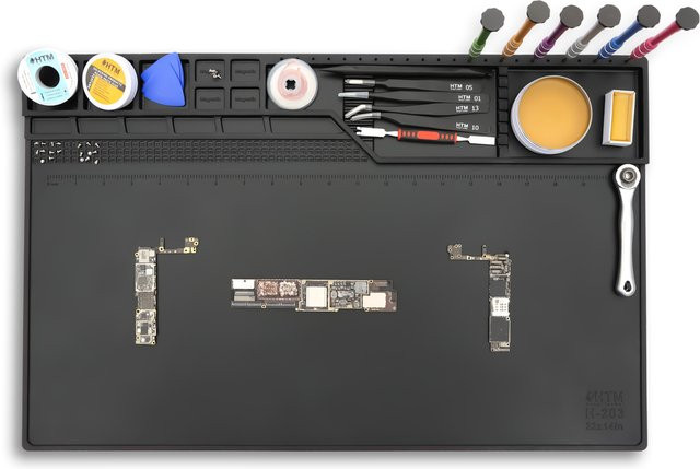 Kaisi Hitzebeständige Silikon Lötmatte mit Magnet für BGA Reparatur und Schweißarbeiten, Schwarz - Bild 1