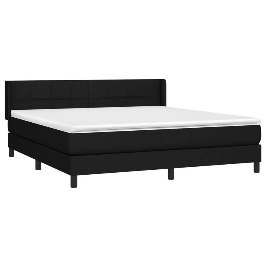 vidaXL Boxspringbett Hybrid mit Matratze und Taschenfederkern, Schwarz, B/T/H: 180 x 200 x 183 cm - Bild 2