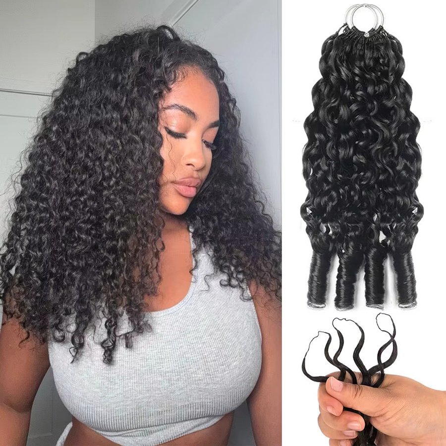 Abijale Curly Miracle Knots Häkelhaare, 100% Echthaar, Boho Braids - Bild 2