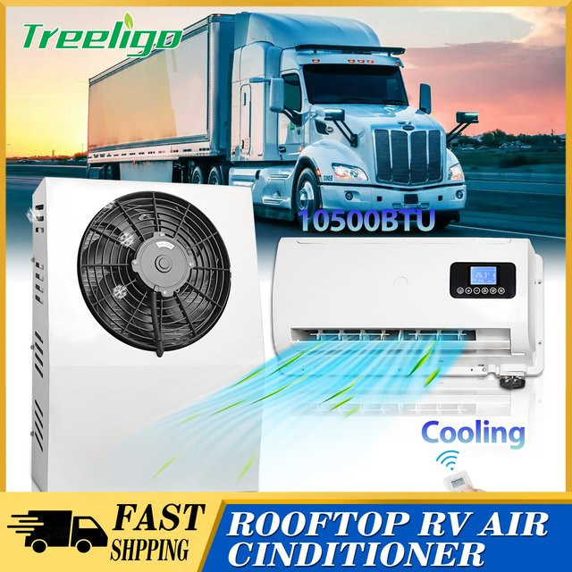 Treeligo Split-Klimaanlage für Lkw, Camper und Wohnmobile, 12 V/24 V, Weiß - Bild 1