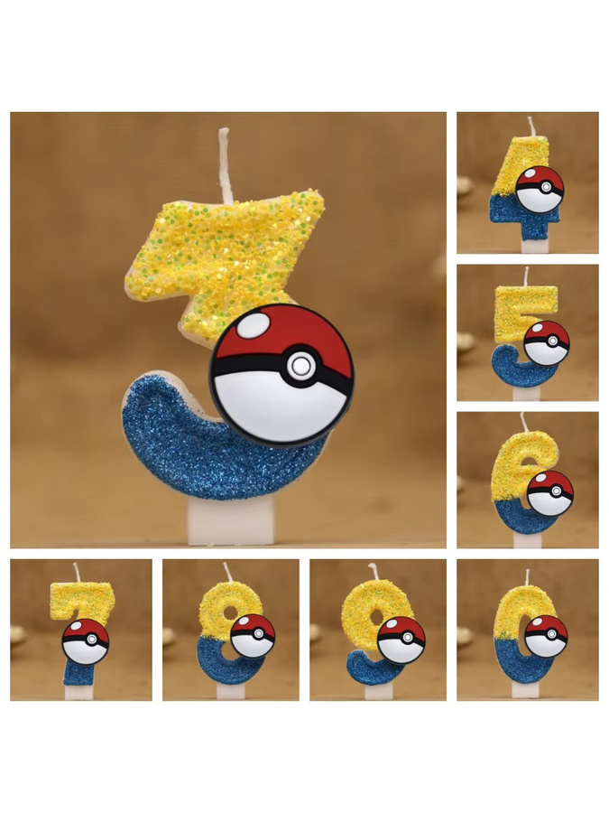 Bandai Pokemon Pikachu Kerzen als Kuchen Dekoration für Kinder Geburtstage und Partys in Mehrfarbig - Bild 2