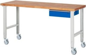 Rau Fahrbare Werkbank 7001A1 höhenverstellbar grau/mehrfarbig B: 200 cm, T: 70 cm, H: 95-100 cm - Bild 1