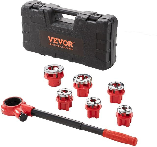 Buying Solutions MB Ratsche Rohrschneider-Set mit 6 NPT-Schneidköpfen und Aufbewahrungskoffer in Orange, Schwarz und Rot - Bild 1