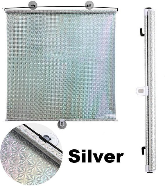 Home Whispers Blackout Rollos mit Saugnapf, UV-beständig, Farbe: Silber, B: 40 cm, H: 60 cm - Bild 1