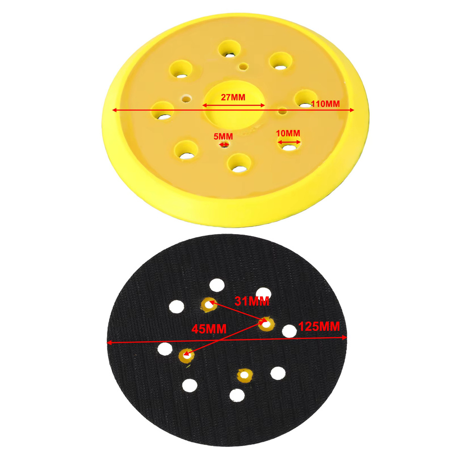 Vibratite Polierpad 5 Zoll 125mm mit 8-Loch Stützteller für Exzenterschleifer und Schleifwerkzeuge - Bild 2