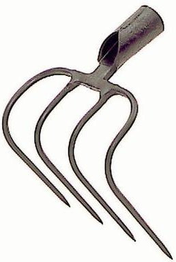 FREUND Dunghacke mit Dülle und gebogenen Zinken in Anthrazit ohne Stiel, Arbeitsbreite: 21 cm - Bild 2