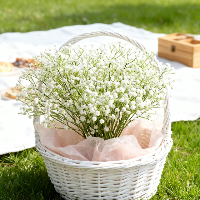 Künstliche Gypsophila Blumen in Weiß für Dekoration, Hochzeit und DIY-Projekte, 2 oder 4 Stück - Bild 1