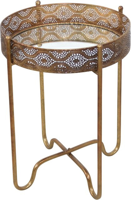 Beistelltisch Madiha von Möbel direkt online in Gold mit Spiegelglas und orientalischem Design - Bild 1