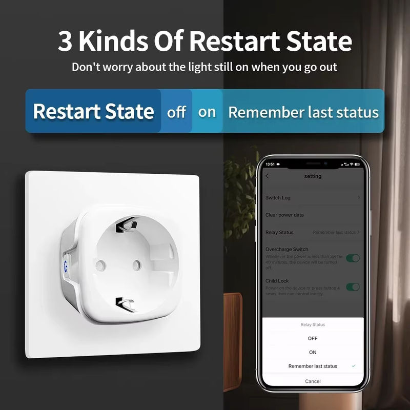 TNCE Smart Steckdose mit Power Monitor, WiFi und Zigbee, EU Stecker, 16/20A, White, kompatibel mit Tuya Smart Life App, Alexa und Google Home - Bild 5
