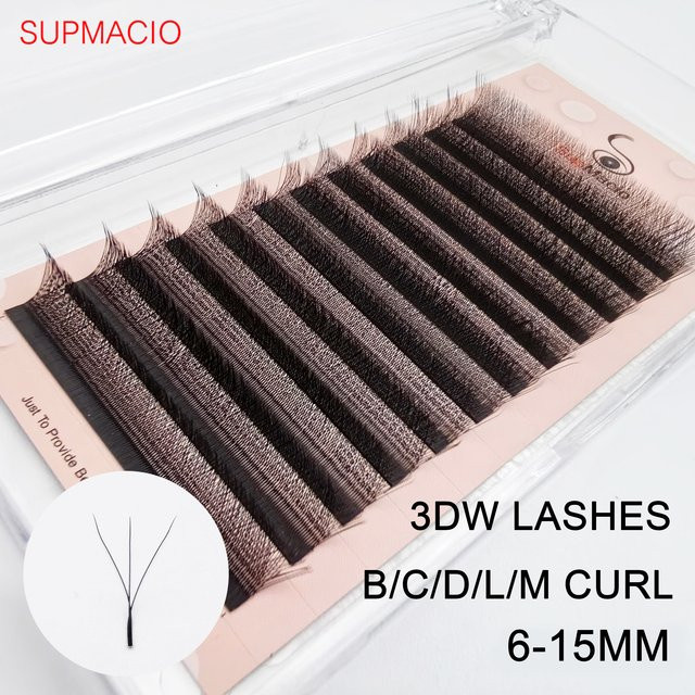 Supmacio 3D Clover W-Form Wimpern, 7-13mm Mix, Black, Unisex - Bild 1