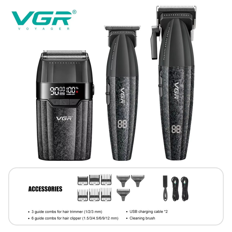 VGR Haarschneidemaschine und Trimmer-Set, Schwarz, Rot - Bild 5