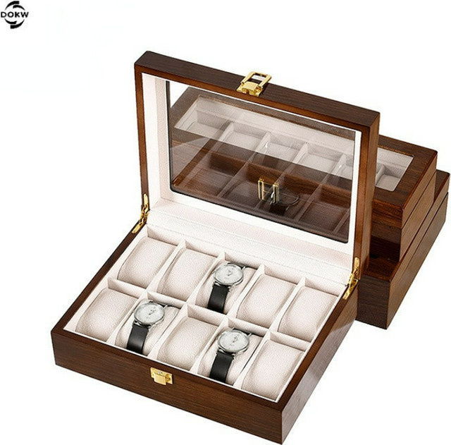 Uhrenbox, braune Kaffee-Holzmaserung, Unisex - Bild 1