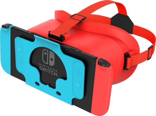 DEVASO VR-Headset für Nintendo Switch OLED 3D-Brille für virtuelle Realität und Filme mit verstellbaren großen Linsen in Rot - Bild 1