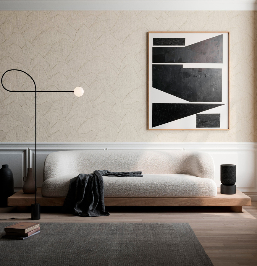 Arte International Tapete Shards Sand Drift in Beige mit abstraktem Design - Bild 1