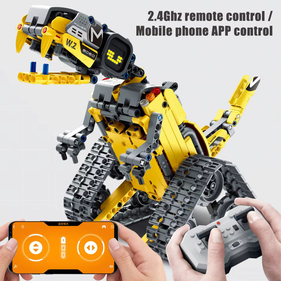 BXA Stadt 3 in 1 Technischer RC Roboter Rennwagen Dinosaurier, Bausteine - Bild 4