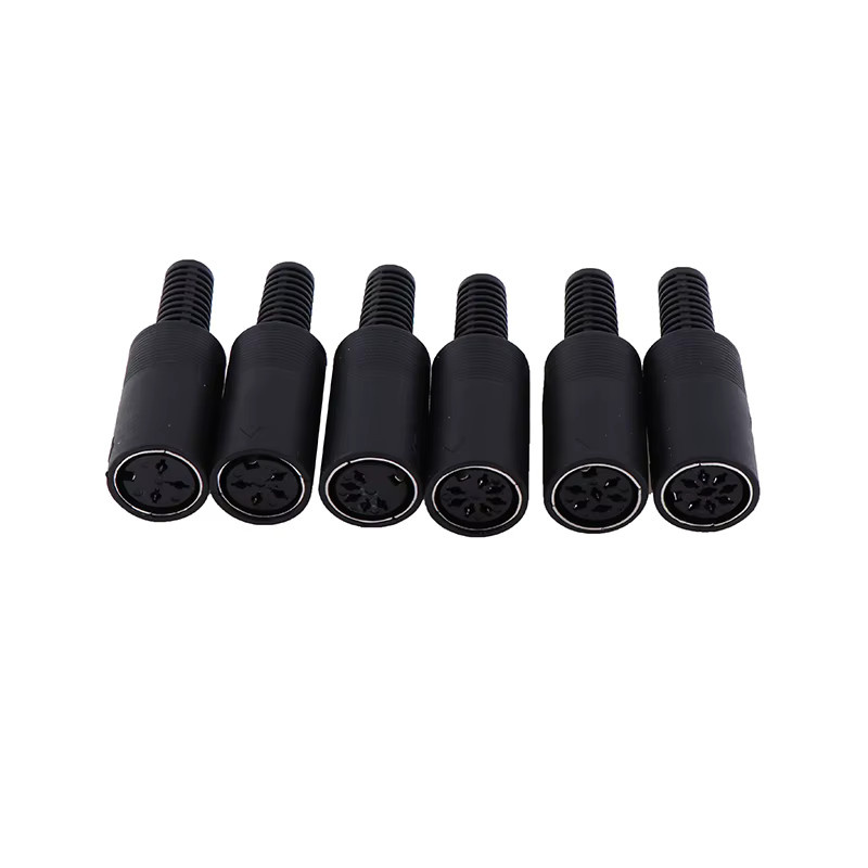 Mini-DIN Steckdose als Chassis-Kabelhalterung in Schwarz mit 3/4/5/6/7/8 Pin Optionen - Bild 4