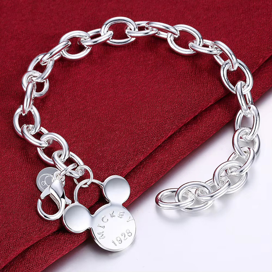 Wing of dream Armband, 925 Silber, Mickey Anhänger, Damen, 20 cm - Bild 2