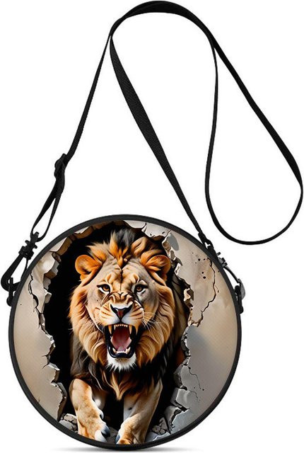 Fancy Style Studio Umhängetasche Löwendruck, black, Damen - Bild 1