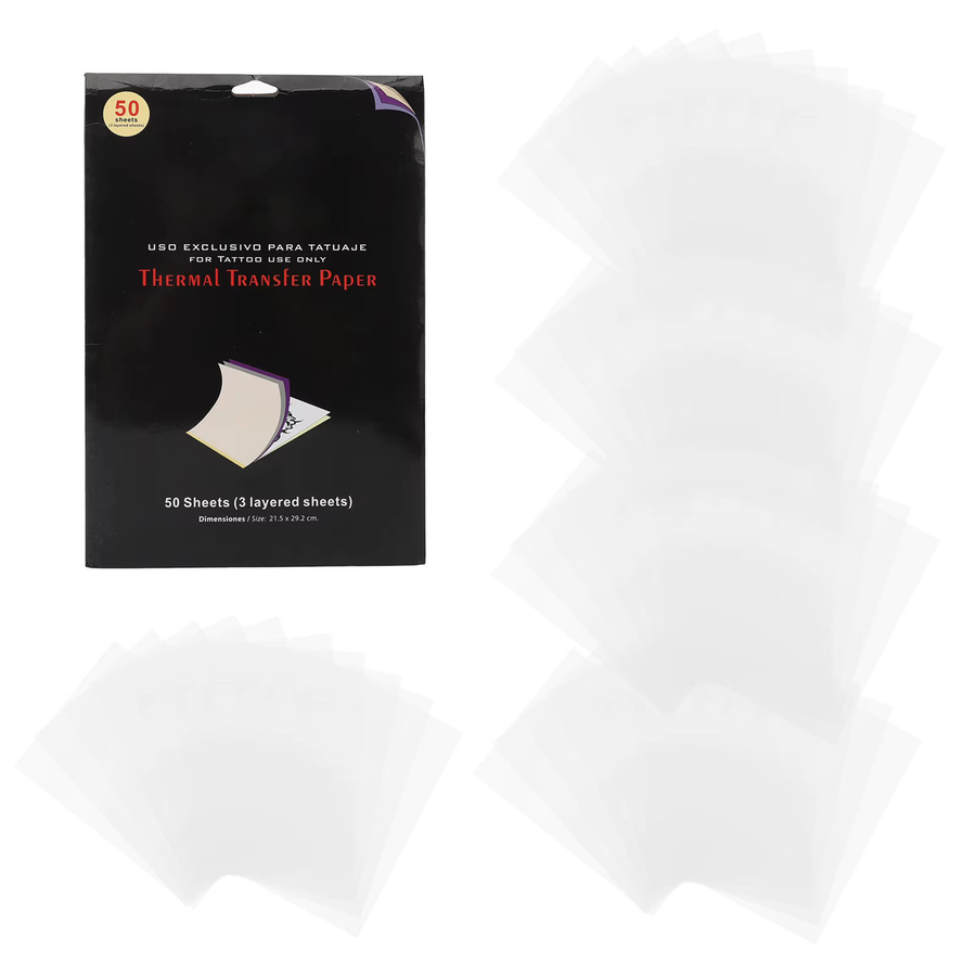 50 Stück Transparentes Thermisches Tattoo Transfer Papier für Schablonen und Muster - Bild 4