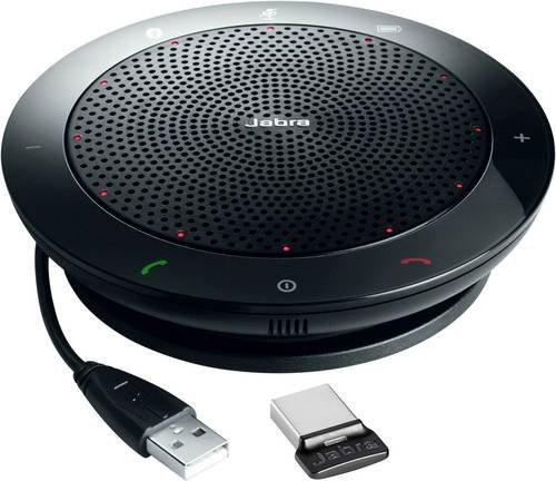 Jabra Speak 510+ UC Bluetooth Konferenzlautsprecher mit USB-C Adapter in Schwarz - Bild 1