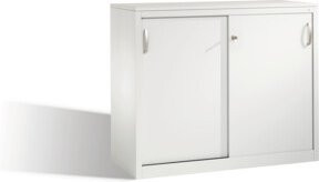 C+P Akten-Sideboard Acurado mit Schiebetüren, 2 Ordnerhöhen, Farbe Lichtgrau, H: 100 cm, B: 120 cm, T: 50 cm - Bild 1