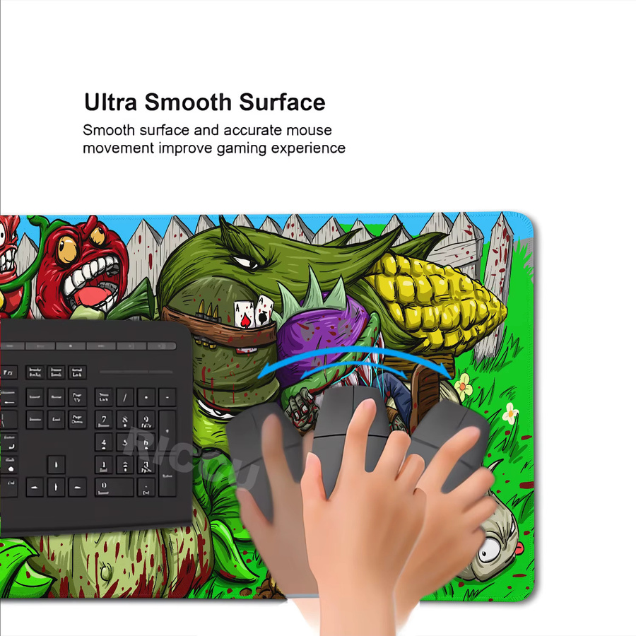 Potdemiel XXL Gaming Mauspad mit HD-Druck Plants vs. Zombies Szenen, Mehrfarbig - Bild 4