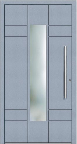 KNOCK Aluminium-Haustür Terra Nova in Grau mit Glaseinsatz und RC2-Schutz, B: 110 cm, H: 210 cm - Bild 1