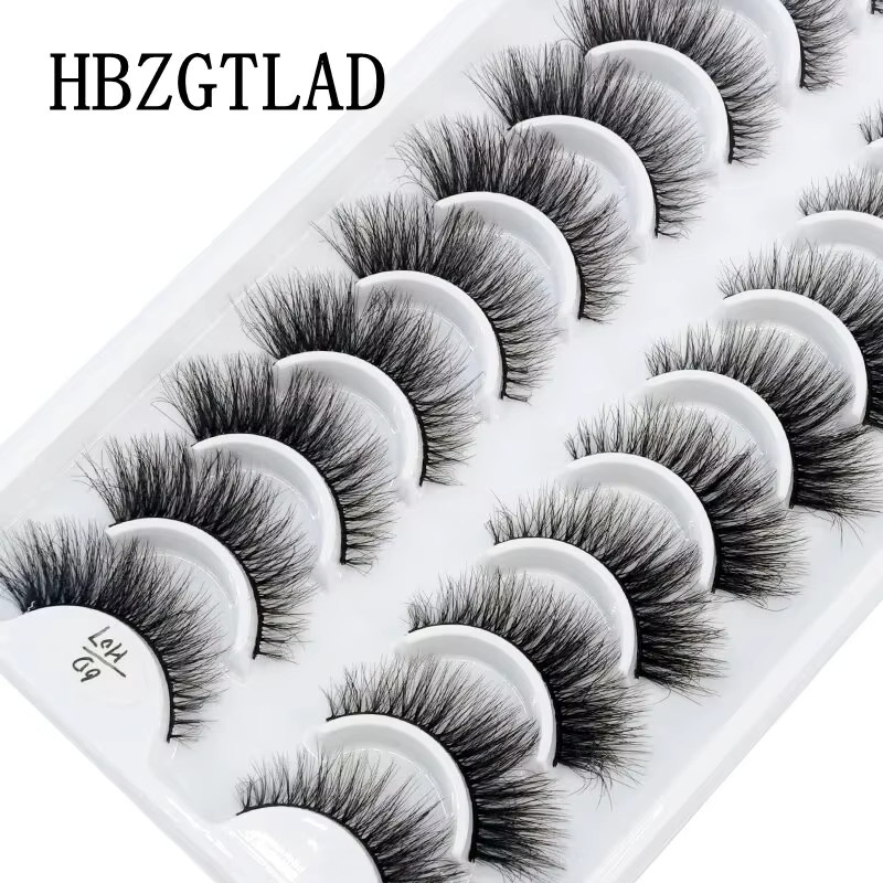 5D Faux Nerz Wimpern, 10 Paar, Black, Natürlich - Bild 4