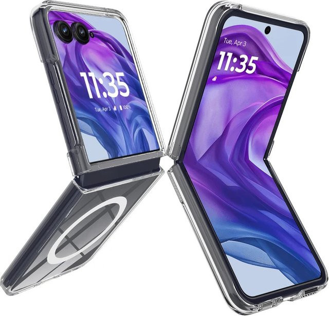 Transparente Magnet-Schutzhülle aus Hart-PC für dein Motorola Moto Razr Ultra (Modelle 2024, 2025, 2026) mit Anti-Sturz-Funktion - Bild 1