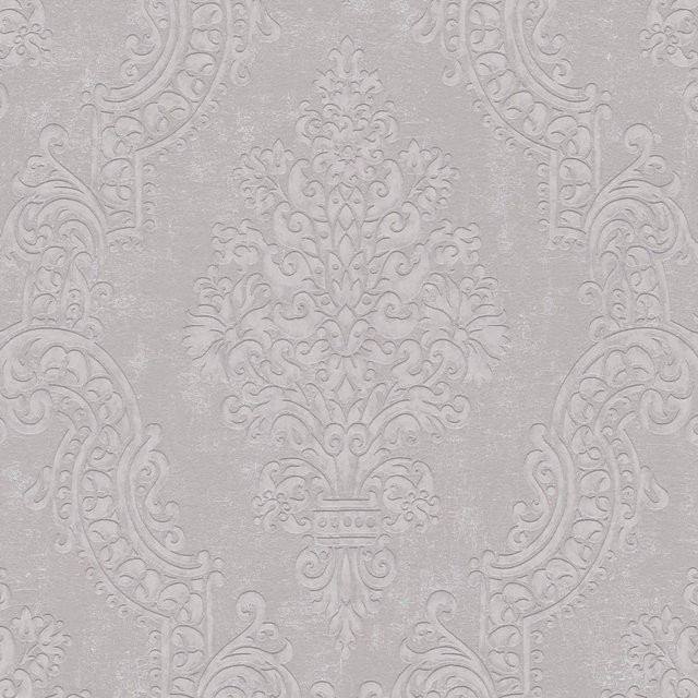 PROFHOME 397656-GU Barock Tapete mit Ornament in Beige und Grau, Vlies-Tapete, Breite: 0,53 m, Länge: 10,05 m - Bild 1