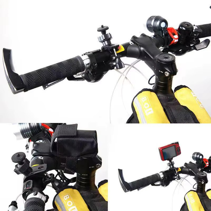 360 Grad rotierbare Lenkerhalterung für Fahrrad und Motorrad, schwarze Kamera-Halterung kompatibel mit GoPro Hero 11 10 9 8 und SJCAM Action Cameras - Bild 6
