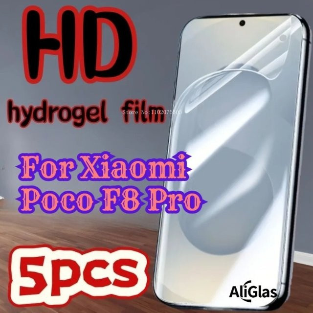 5 Stück Xiaomi Poco F8 Pro Displayschutz aus flexibler TPU-Folie, transparent - Bild 1