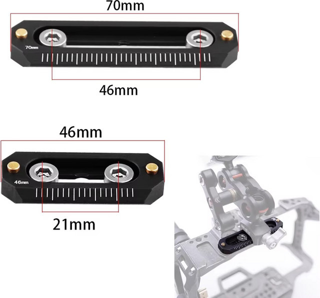 SZKOSTON Mini NATO-Schienen-Kamera-Halterung mit Schnellverschluss in Schwarz für FX3 und FX30, Länge: 48-78 mm, Dicke: 6 mm - Bild 1